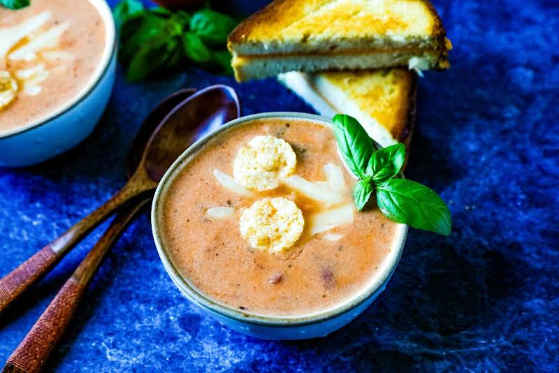 A Bowl Of Mediterranean Tomato Bisque.