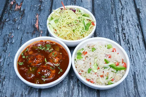 Veg Manchurian+Veg Noodles Or Veg Fried Rice