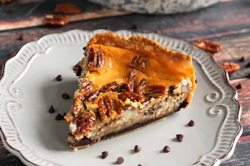 Chocolate Pecan Cheesecake Pie