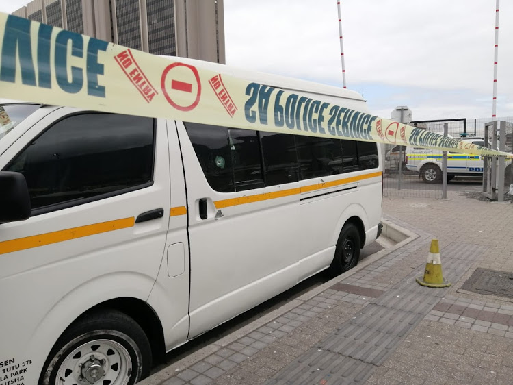 Bullet holes in a taxi at the Station Deck taxi rank in Cape Town. File photo.