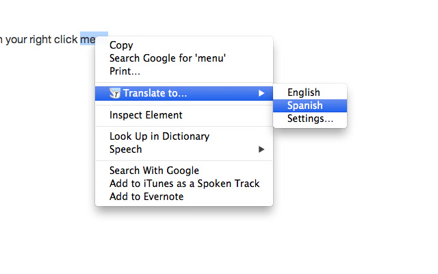 Click Translate chrome extension