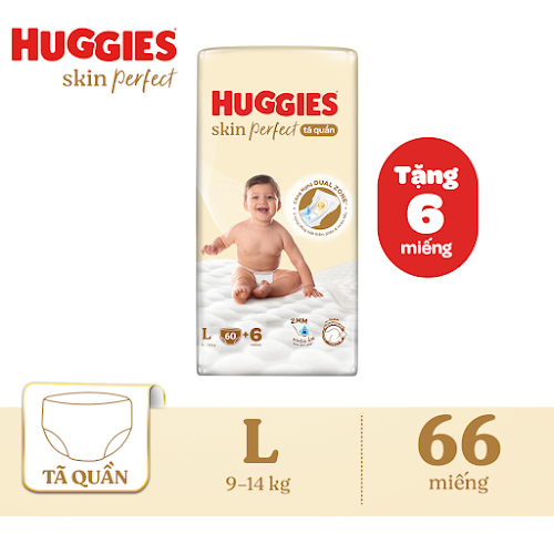 Tã-bỉm quần Huggies Skin Perfect L Super Jumbo 60+6 miếng