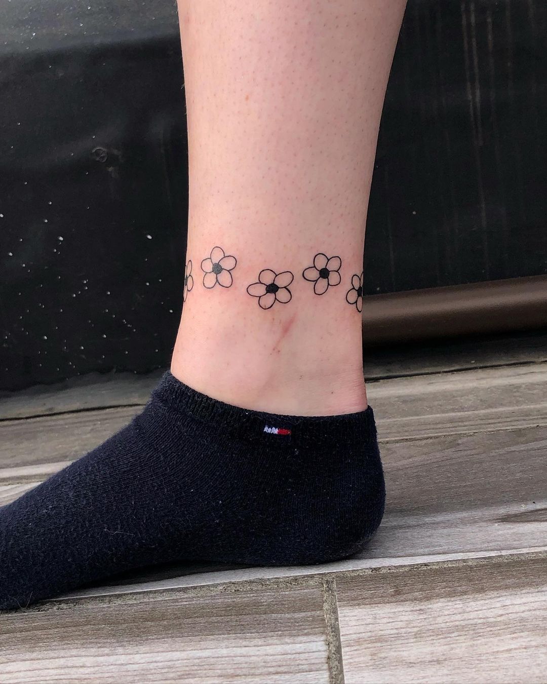 Flower Anklet Tattoo