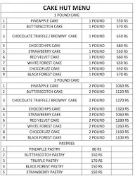 Cake Hut menu 1