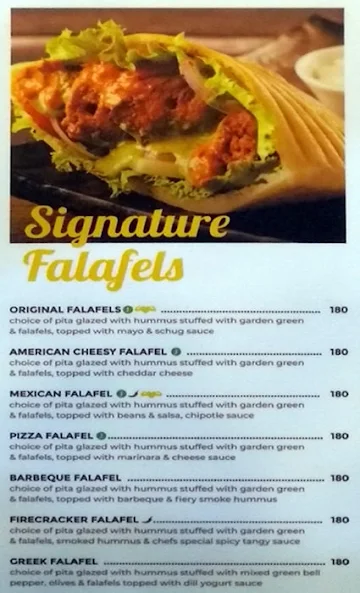 Falafel's menu 