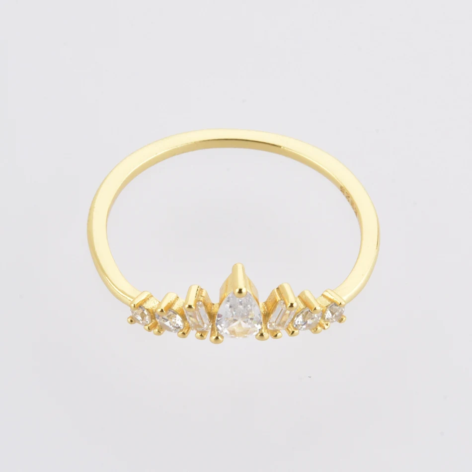 Sterling Silver Crown Female Ring Thin Body Twin, a delicate and elegant accessory designed to enhance your feminine cha