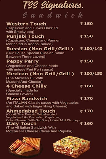 Shakti - The Sandwich Shop menu 