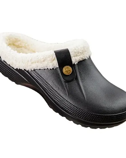 Waterproof Mule Clogs Men Slippers Winter Warm Unisex Fur... - 1