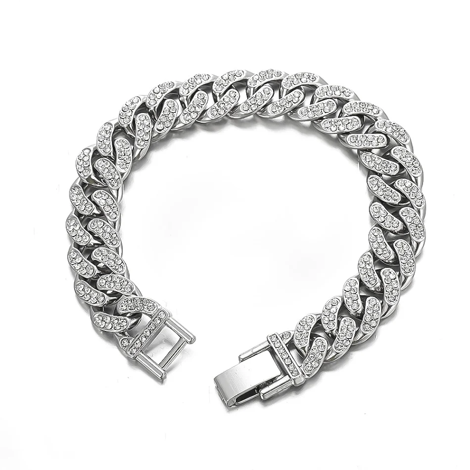 Bracelet Cubain Fashion Full Diamant Un éclat inégalé pour un style audacieux et sophistiqué. Le bijou parfait pour briller