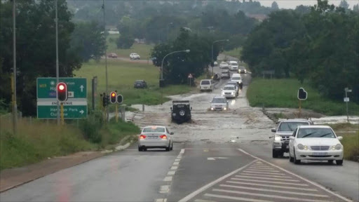 Flooding in Centurion Johannesburg on Monday.