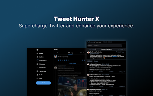 Tweet Hunter X: Sidebar for Twitter