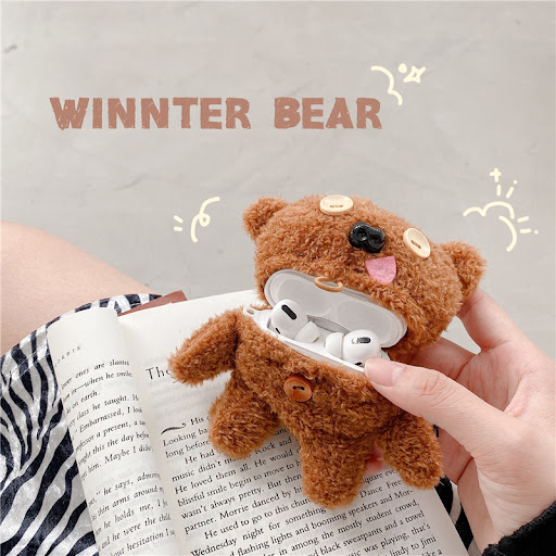 Title 5, Plush Button Tongue Bear Earphone Protective Ca...