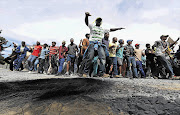 Striking farmworkers in De Doorns, Western Cape, in December, 2012.