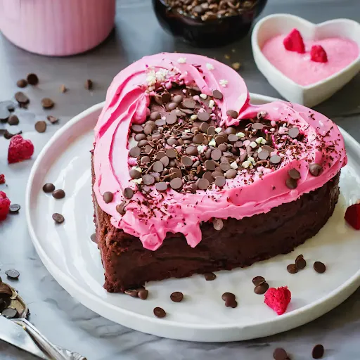 Red Velvet Brownie Heart Cake [300 Grams]