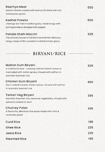 Punjab Bistro menu 