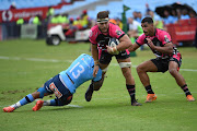 Andre Fouche goes on the charge for the Pumas in the Currie Cup Premier Division match against the Blue Bulls at Loftus Versfeld on March 12 2023.