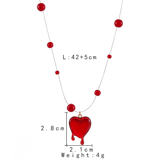 Title 1, Fashion Halloween Red Love Blood Drop Beads Nec...