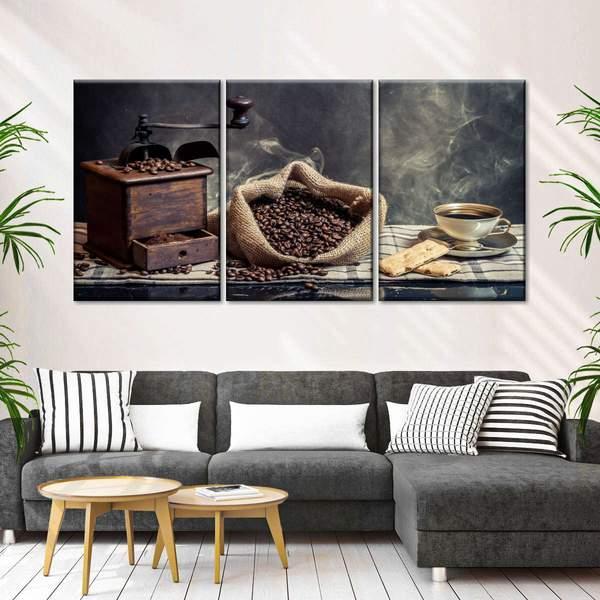 Vintage Coffee Grinding Multi Panel Canvas Wall Art