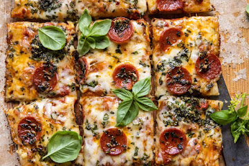 Easy sheet pan Tomato Herb Pizza