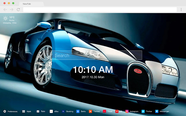 Bugatti New Tab Page HD Popular Themes