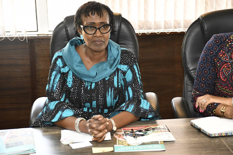 UNAIDS Executive Director Winnie Byanyima at Afya House office on February 6, 2023