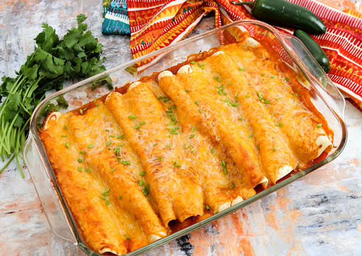 Sassy Chicken Enchiladas ready to serve.