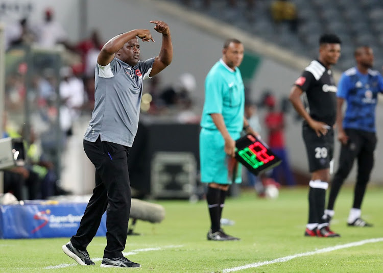 Bernard Molekwa, coach of Polokwane City during the Absa Premiership 2017/18 match between Orlando Pirates and Polokwane City at Orlando Stadium, Soweto South Africa on 20 January 2018.