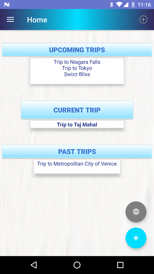 Android application Your Trip Pal screenshort