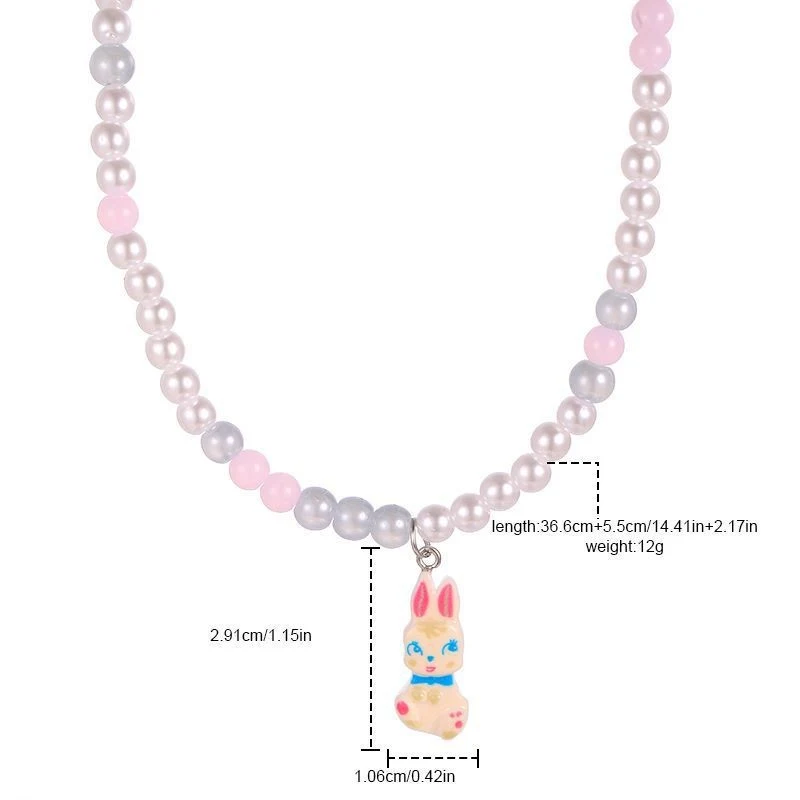 Title 1, Parel Cartoon schattige kleine konijn ketting, ...