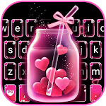 Cover Image of डाउनलोड Pink Love Neon Keyboard Theme 1.0 APK