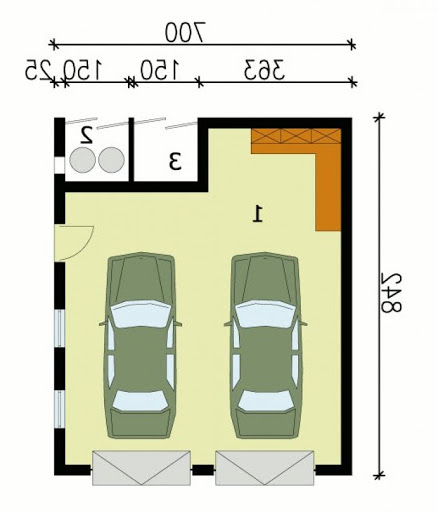 G110 - Rzut garażu