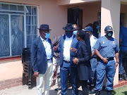 Police minister Bheki Cele meets the family of slain EFF aspiring councillor Thulani Shangase in Pietermaritzburg on Tuesday.