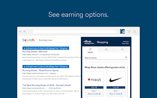 Alaska Airlines Mileage Plan™ Shopping button