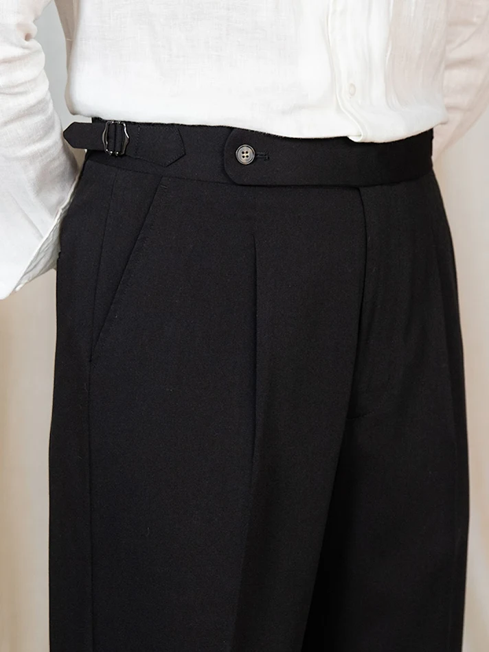 Pantalones de traje rectos de cintura alta para hombre, casuales, cómodos y elegantes, ideales para el día a día y ocasiones especiales.
