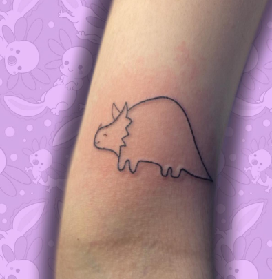 Calm And Happy Triceratops Tattoo