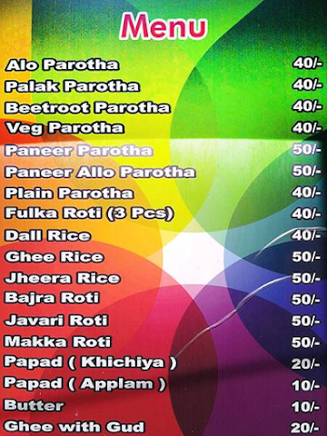 Rajasthani Rasoi menu 