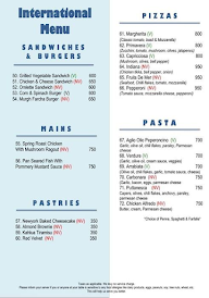 The Bayview menu 1