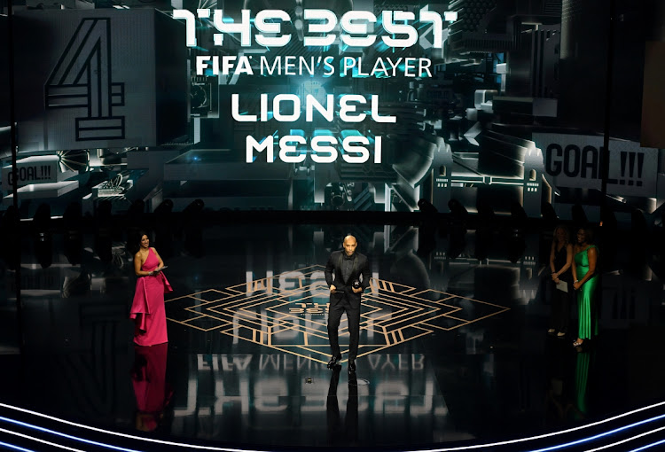 Lionel Messi is announced as the winner of the Fifa Best Men's Award during the The Best FIFA Football Awards 2023 at The Apollo Theatre on January 15, 2024 in London, England.