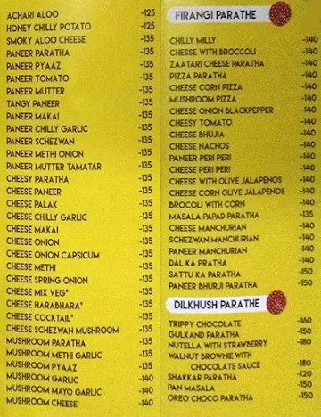 Hari Om menu 