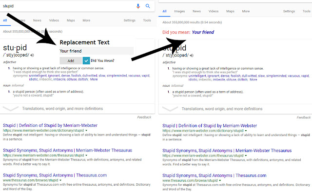 Google Search-Text Replacer