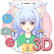 3D Cute Lolita theme (Tap for more animation)  Icon