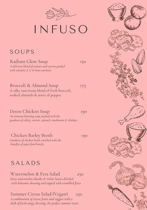 Infuso menu 