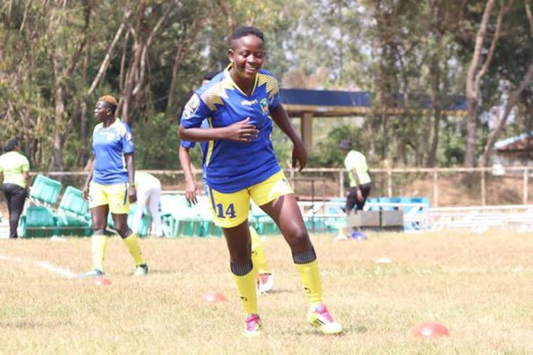 Vihiga Queens Striker Jentri x Shikangwa at Mumias Comoplex in a past match.