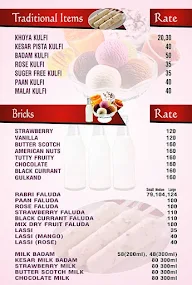 Khalsa Ice Cream menu 1