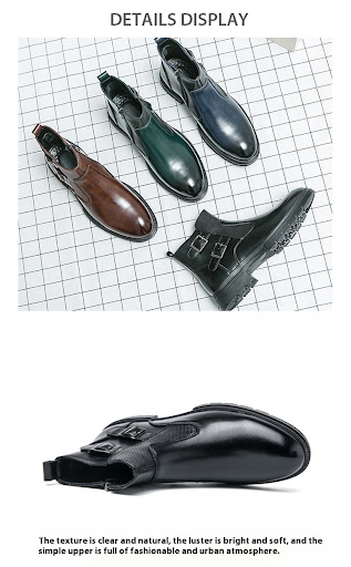Title 2, High-top British Double Buckle Slip-on Leather ...