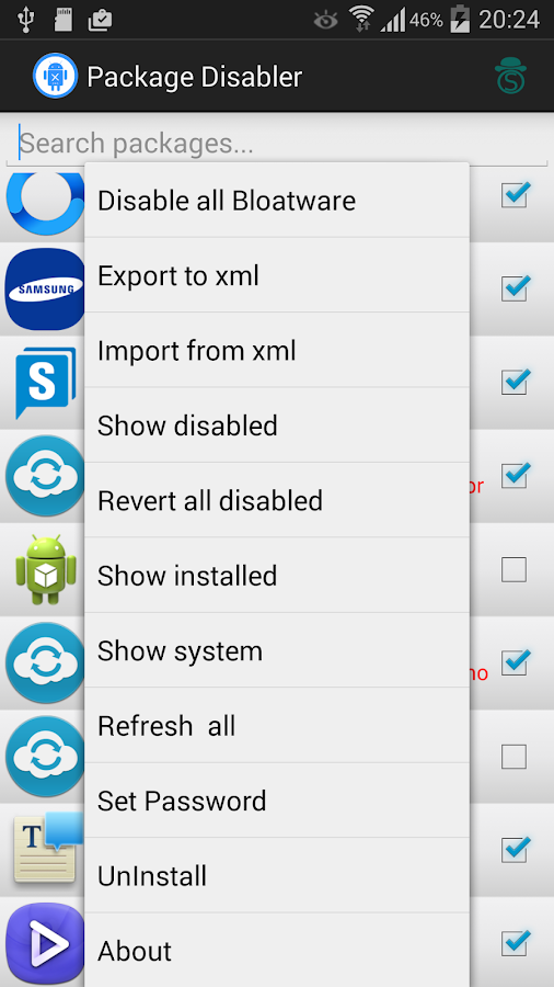   ‪Package Disabler Pro (Samsung)‬‏- لقطة شاشة 