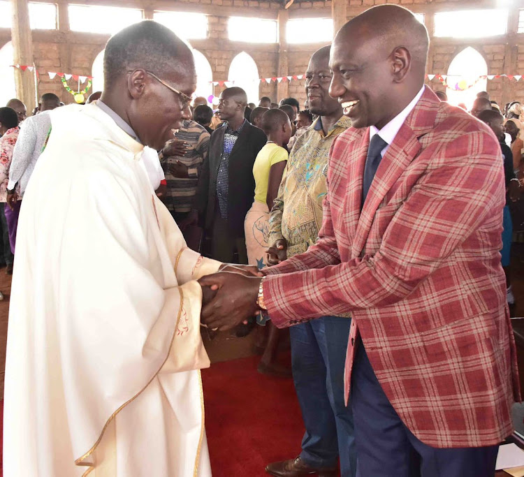 Deputy President William Ruto at Chepchoina Immaculate Catholic Church, Endebess, Trans Nzoia County, on Saturday, May 18, 2019.