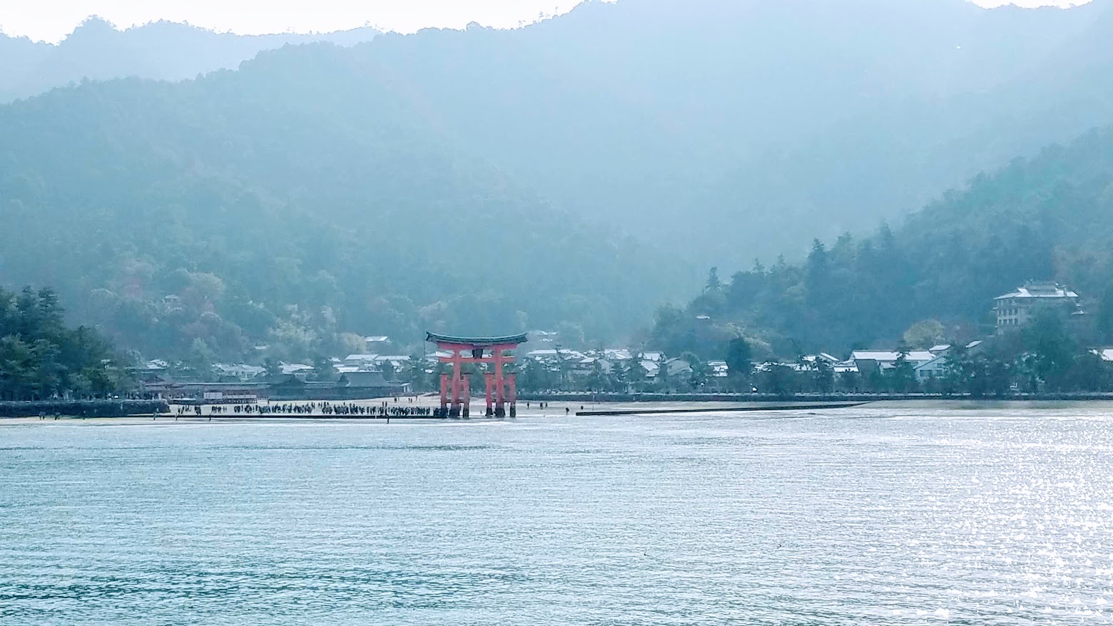 View of Miyajima Island from the sea