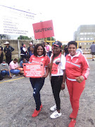 Nehawu affiliated workers protesting outside the Charlotte Maxeke Hospital in Parktown, Johannesburg. 