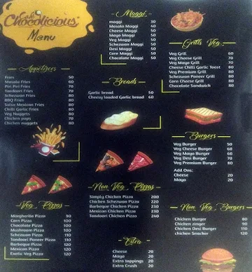 Cafe Chocolicious menu 